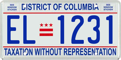 DC license plate EL1231