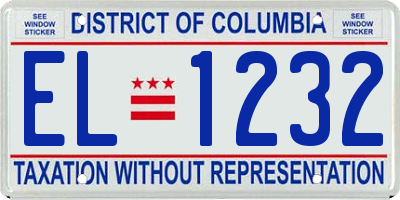 DC license plate EL1232