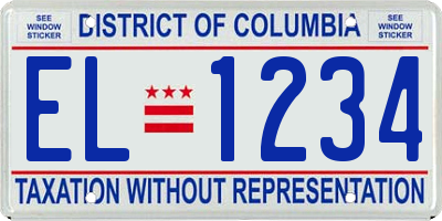 DC license plate EL1234