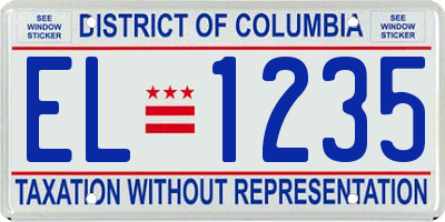 DC license plate EL1235