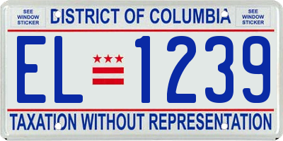 DC license plate EL1239