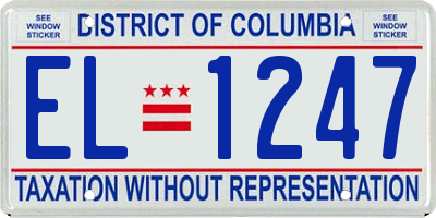 DC license plate EL1247