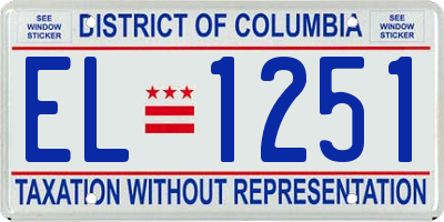 DC license plate EL1251