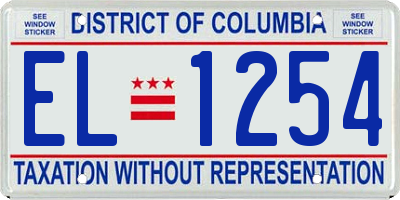 DC license plate EL1254