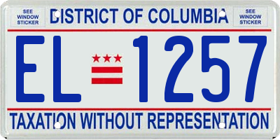 DC license plate EL1257