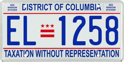 DC license plate EL1258