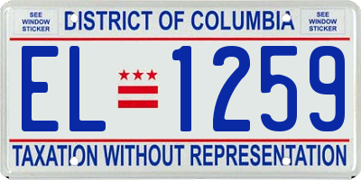 DC license plate EL1259