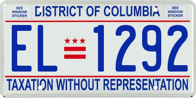 DC license plate EL1292