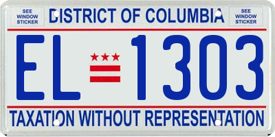 DC license plate EL1303