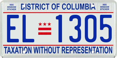 DC license plate EL1305