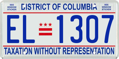 DC license plate EL1307