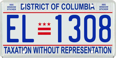 DC license plate EL1308