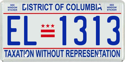 DC license plate EL1313