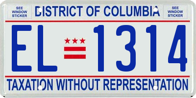 DC license plate EL1314