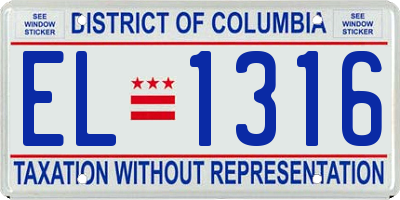 DC license plate EL1316