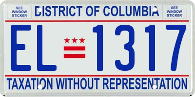 DC license plate EL1317