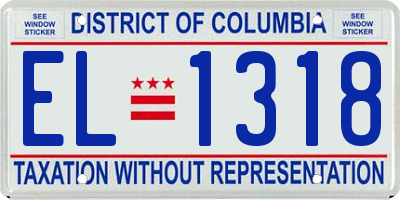 DC license plate EL1318