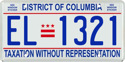 DC license plate EL1321