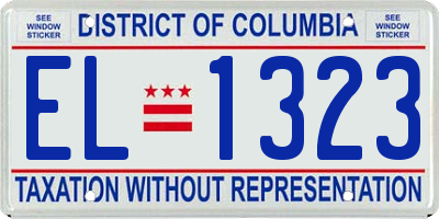 DC license plate EL1323