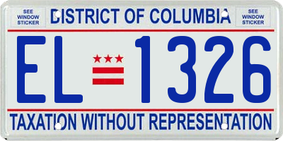 DC license plate EL1326