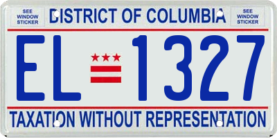 DC license plate EL1327