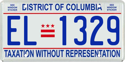 DC license plate EL1329