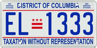 DC license plate EL1333