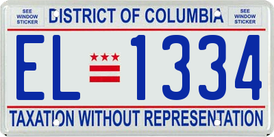 DC license plate EL1334