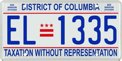 DC license plate EL1335