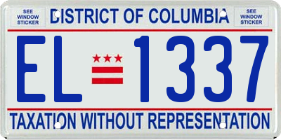 DC license plate EL1337