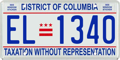 DC license plate EL1340