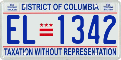 DC license plate EL1342