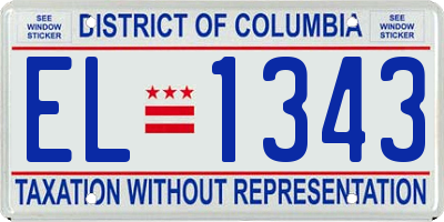 DC license plate EL1343