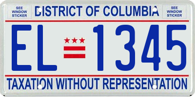 DC license plate EL1345