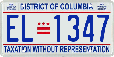 DC license plate EL1347