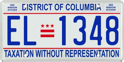 DC license plate EL1348