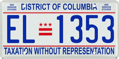 DC license plate EL1353