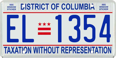 DC license plate EL1354