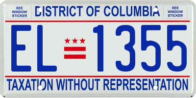 DC license plate EL1355