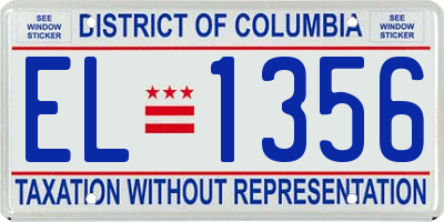 DC license plate EL1356