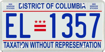 DC license plate EL1357