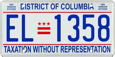 DC license plate EL1358