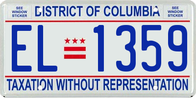 DC license plate EL1359