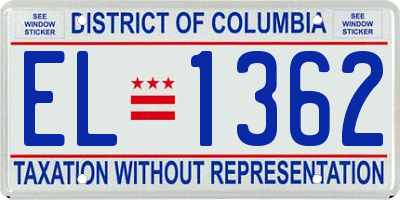 DC license plate EL1362