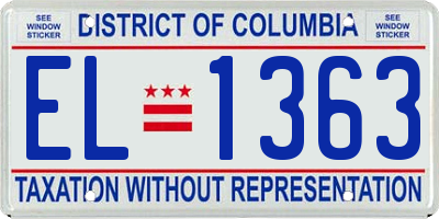 DC license plate EL1363