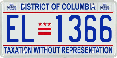 DC license plate EL1366