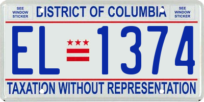 DC license plate EL1374