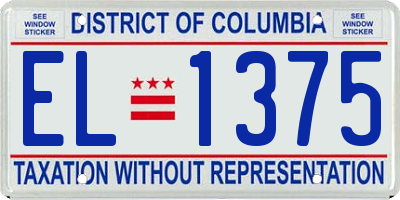 DC license plate EL1375