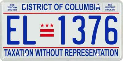 DC license plate EL1376