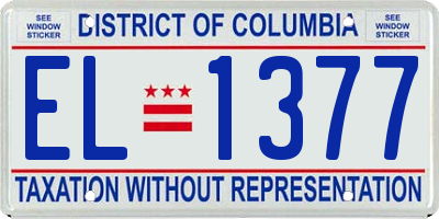 DC license plate EL1377